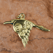 CORVUS - CELTIC CROW PENDANT GOLD PLATED - KELTISCHE AMULETTE