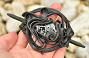 OBSIDIAN, HAIR BROOCH - SCHMUCK MIT STEINEN