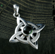 KNOT OF LIFE, SILVER PENDANT WITH MOLDAVITE, AG 925 - MOLDAVITES, CZECH