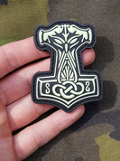 THOR'S HAMMER, 3D RUBBER PATCH, GLOWS IN THE DARK - MILITARY PATCHES