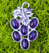 GRAPPE DE RAISIN, PENDENTIF EN ARGENT - PENDENTIFS - PIERRES PRÉCIEUSES, ARGENT