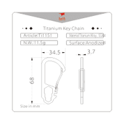 TI1151 TITANIUM KEY CHAIN KEITH - ÉQUIPEMENT EN TITANE