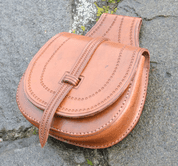 BORG, EARLY MEDIEVAL LEATHER BAG, POUCH - AUMÔNIÈRES, SACS ET BOURSES