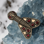 MEROVINGIAN BRONZE AND GARNET CICADA BROOCH, 5TH CENTURY - KOSTÜM BROSCHEN, FIBULAE