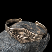 VIKING SHIP WITH RUNES, BRONZE BRACELET - HISTORISCHEN REPLIKEN AUS BRONZE