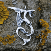 WATER DRAGON, SILVER PENDANT - PENDANTS