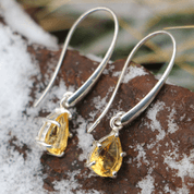 SINOPE EARRINGS, SILVER, CITRINE - EARRINGS