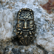 OAK GREEN MAN, ZINC PENDANT ANT. BRASS - CELTIC PENDANTS