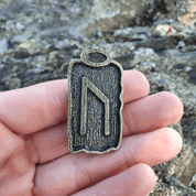 URUZ - PENDANT, RUNE, ZINC ANT. BRASS - RUNE