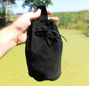 LARGE LEATHER POUCH, BLACK - AUMÔNIÈRES, SACS ET BOURSES