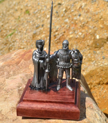 PAIR OF BOURGOGNE, HISTORICAL TIN STATUE - MINIATURES EN ÉTAIN