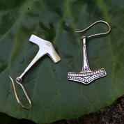 THOR'S HAMMER, SILVER EARRINGS - EARRINGS