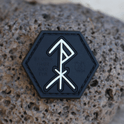 PROTECTION RUNE PATCH, PROTECTED BY ODIN, THOR, TYR, 3D RUBBER - PATCHES UND MARKIERUNG