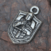 RITTER IN RÜSTUNG, AMULETT, ZINK - AMULETTE, TALISMANE AUS ZINN