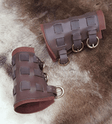 LEATHER BRACERS WITH BUCKLES, BROWN - LEATHER ARMOUR/GLOVES