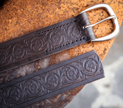 FLORES, UNE CEINTURE EN CUIR MARRON - CEINTURES EN CUIR