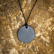 SHUNGITE, COLLIER, RONDE AMULETTE - SHUNGITE