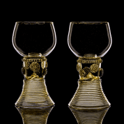 ROEMER, HISTORICAL GLASS GOBLETS, SET OF 2 - HISTORICAL GLASS