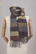 FALL THICK STRIPE SCARF, FOXFORD, IRELAND - WOOLEN BLANKETS AND SCARVES, IRELAND
