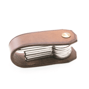 BALFOUR, LUXURY LEATHER KEYCHAIN BROWN - PORTEFEUILLES EN CUIR