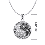 KNOTTED YING YANG, SILVER PENDANT - PENDANTS
