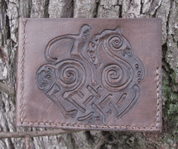 ODIN AND SLEIPNIR, CARVED LEATHER WALLET - PORTEFEUILLES EN CUIR