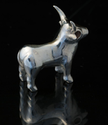 CELTIC BULL FROM BULL ROCK CAVE, MORAVIA, FIGURE SILVER - PENDANTS - HISTORICAL JEWELRY