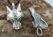 WARG, NORSE WOLF, VIKING PENDANT, STERLING SILVER - PENDANTS - HISTORICAL JEWELRY