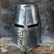 TEMPLAR KNIGHT GREAT HELMET DURALUMIN - COSTUME RENTAL - ARMS AND ARMOUR RENTAL