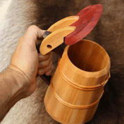 WOODEN TANKARD WITH LID - DISHES, SPOONS, COOPERAGE