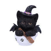 KIT-TEA NOVELTY TEA CUP WITCH CAT FIGURINE - FIGUREN, LAMPEN