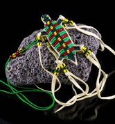 INDIAN TURTLE, BEADED, GREEN - LONGEVITY - SKLAD