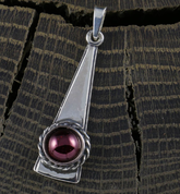 TRIANGLE - GARNET, PENDANT, SILVER - PENDANTS WITH GEMSTONES, SILVER