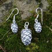 HOUBLON - CÔNE DE HOUBLON, BOUCLES D'OREILLES, ARGENT - BOUCLES D'OREILLES - BIJOUX HISTORIQUE