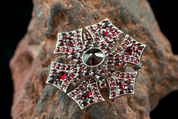 GOTHICA, GARNET, CZECH JEWEL, STERLING SILVER - BROOCHES AND BUCKLES