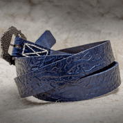 ALBA, SCOTTISH LEATHER BELT BLUE - BELTS