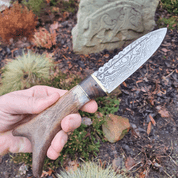 SGIAN DUBH, SCOTTISH KNIFE WITH ANTLER - KNIVES