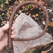 BRAIDED LEATHER COW WHIP, BROWN - KEYCHAINS, WHIPS, OTHER