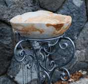 BIRD BATH - FORGED, SANDSTONE - FORGED IRON HOME ACCESSORIES