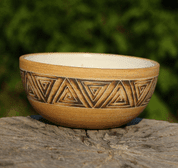 CERAMIC BOWL, CELTIC TRIANGLES - TRADITIONAL CZECH CERAMICS