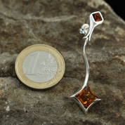 WARTA, AMBER, EARRINGS, STERLING SILVER - EARRINGS