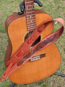 HAND TOOLED LEATHER GUITAR STRAP - CEINTURES EN CUIR