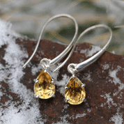 SINOPE EARRINGS, SILVER, CITRINE - EARRINGS