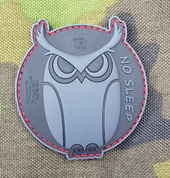 OWL - NO SLEEP, 3D RUBBER PATCH - MILITARY PATCHES