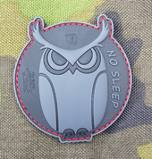 OWL - NO SLEEP, 3D RUBBER PATCH - PATCHES UND MARKIERUNG