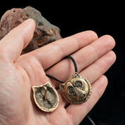 BEAR, HEAD, BRONZE PENDANT - PENDANTS, NECKLACES