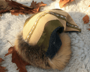 VIKING CAP WITH EMBROIDERY, FOX FUR - BIRKA - HATS FOR MEN