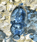 BOAR FROM BLUE GLASS, FINLAND, ABOUT YEAR 1700 - HISTORICAL GLASS