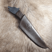 LEATHER SHEATH WITH EMBOSSED WOLF - KNIVES