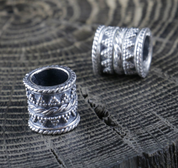 VIKING BEARD RING FROM STERLING SILVER - FILIGREE AND GRANULATED REPLICA JEWELS